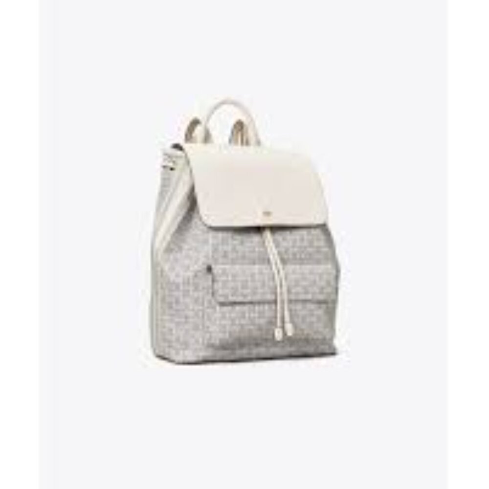 🔥Tory Burch 🔥Authentic Gemini Link Medium Canvas & Leather Backpack